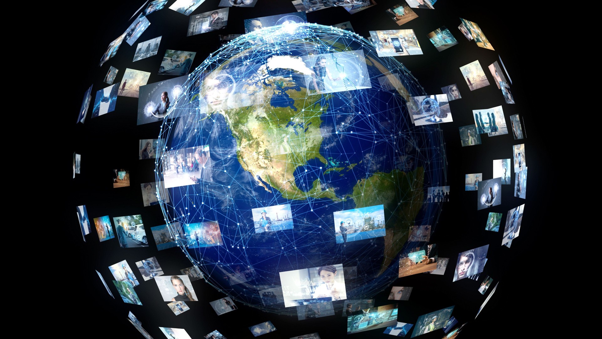 Global communication network concept.